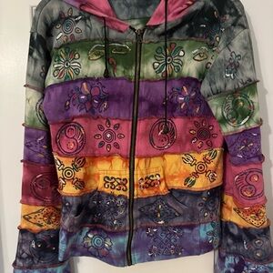 “Shop Therapy” colorful jacket,